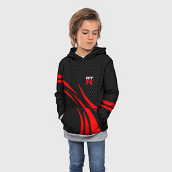 Толстовка-худи детская GTR Nissan - Carbon and red, цвет: 3D-меланж — фото 2