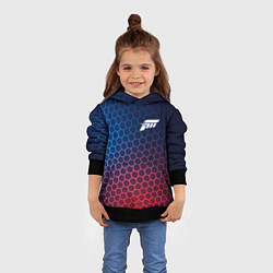 Толстовка-худи детская Forza Horizon неоновые соты, цвет: 3D-черный — фото 2