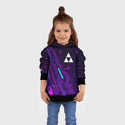 Толстовка-худи детская Zelda neon gaming, цвет: 3D-черный — фото 2
