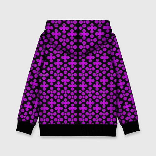 Детская толстовка Розовые четырёхлистники на чёрном фоне / 3D-Черный – фото 2