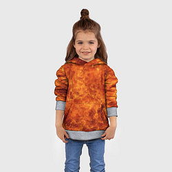 Толстовка-худи детская Пламя 8бит текстура, цвет: 3D-меланж — фото 2