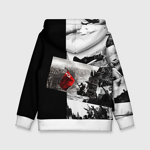 Детская толстовка День победы 9 мая коллаж из фронтовых моментов / 3D-Белый – фото 2