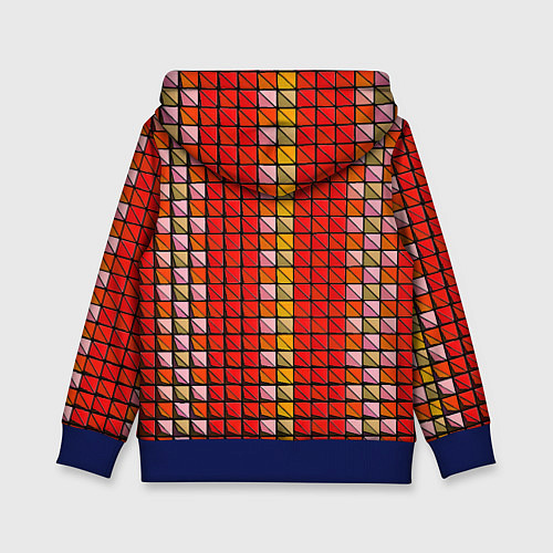 Детская толстовка Красные плитки / 3D-Синий – фото 2