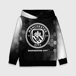 Толстовка-худи детская Manchester City sport на темном фоне, цвет: 3D-черный