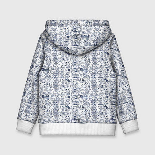 Детская толстовка Человечки и животные скетч / 3D-Белый – фото 2