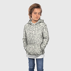 Толстовка-худи детская Светло бежевый леопард, цвет: 3D-белый — фото 2