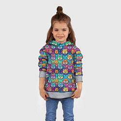 Толстовка-худи детская Furry color anime animal faces, цвет: 3D-меланж — фото 2
