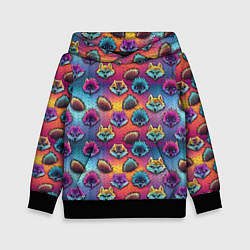 Толстовка-худи детская Furry color anime faces, цвет: 3D-черный