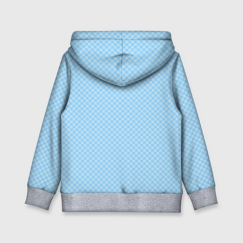 Детская толстовка Светлый голубой паттерн мелкая шахматка / 3D-Меланж – фото 2