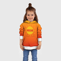 Толстовка-худи детская Orange sunshine reggae, цвет: 3D-белый — фото 2