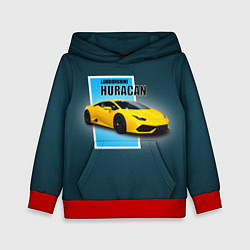 Толстовка-худи детская Спортивная итальянская машина Lamborghini Huracan, цвет: 3D-красный