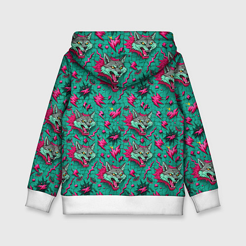 Детская толстовка Паттерн объемные волки / 3D-Белый – фото 2