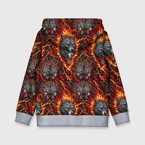 Детская толстовка Волки эпичный паттерн / 3D-Меланж – фото 2