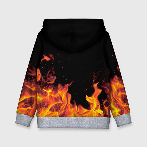 Детская толстовка Роман - имя в огне / 3D-Меланж – фото 2