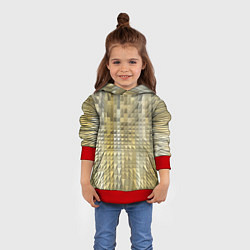 Толстовка-худи детская Объемные треугольники текстурированный рельеф, цвет: 3D-красный — фото 2