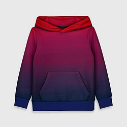 Толстовка-худи детская Сумерки градиент от красного к синему, цвет: 3D-синий
