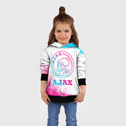 Толстовка-худи детская Ajax neon gradient style, цвет: 3D-черный — фото 2