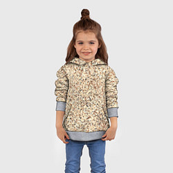 Толстовка-худи детская Светлый коричневый текстурированный под камень, цвет: 3D-меланж — фото 2