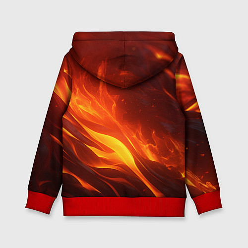 Детская толстовка Яркие языки пламени / 3D-Красный – фото 2