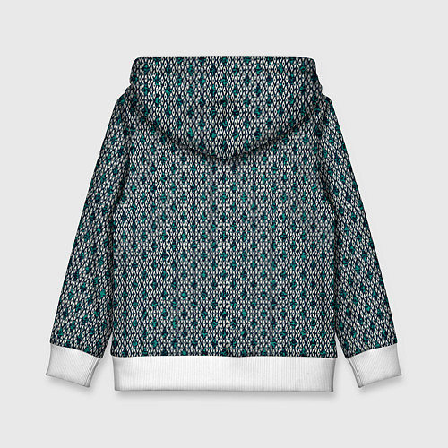 Детская толстовка Королевский бирюзовый паттерн / 3D-Белый – фото 2
