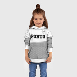 Толстовка-худи детская Porto sport на светлом фоне посередине, цвет: 3D-белый — фото 2
