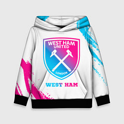 Толстовка-худи детская West Ham neon gradient style, цвет: 3D-черный