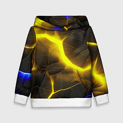 Толстовка-худи детская Желтое неоновое свечение, цвет: 3D-белый