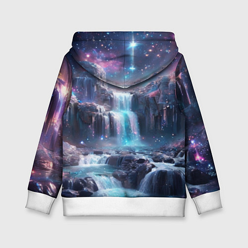 Детская толстовка Волшебный ночной водопад / 3D-Белый – фото 2
