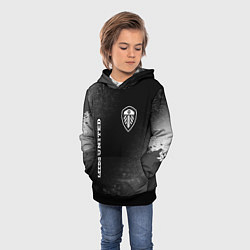 Толстовка-худи детская Leeds United sport на темном фоне вертикально, цвет: 3D-черный — фото 2