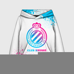 Толстовка-худи детская Club Brugge neon gradient style, цвет: 3D-черный