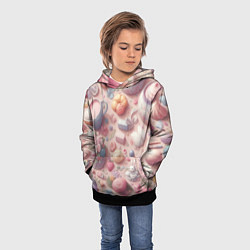 Толстовка-худи детская Акварельный фон в пастельных тонах, цвет: 3D-черный — фото 2