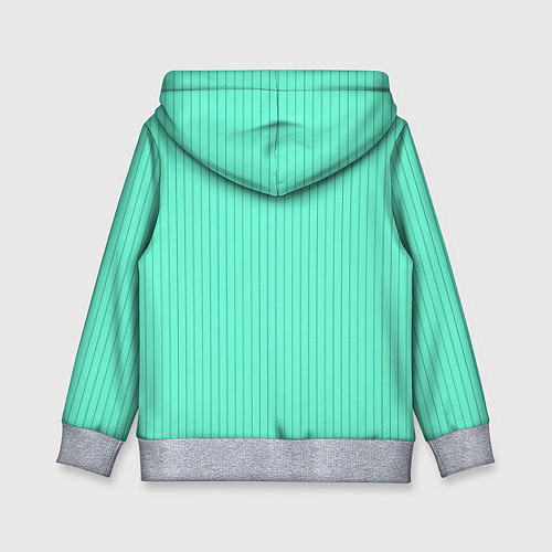 Детская толстовка Светлый бирюзовый в тонкую полоску / 3D-Меланж – фото 2