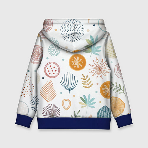 Детская толстовка Листья и узоры / 3D-Синий – фото 2