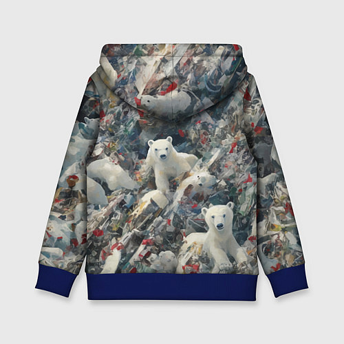 Детская толстовка Найди всех медвежат - паттерн / 3D-Синий – фото 2