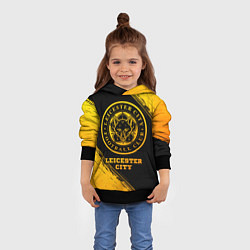 Толстовка-худи детская Leicester City - gold gradient, цвет: 3D-черный — фото 2