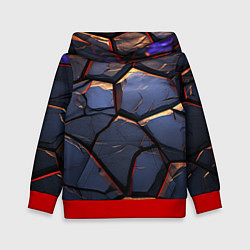 Толстовка-худи детская Темная абстрактная объемная плитка, цвет: 3D-красный