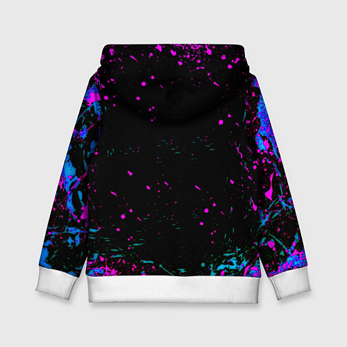 Детская толстовка Герб в стиле киберпанк краски / 3D-Белый – фото 2