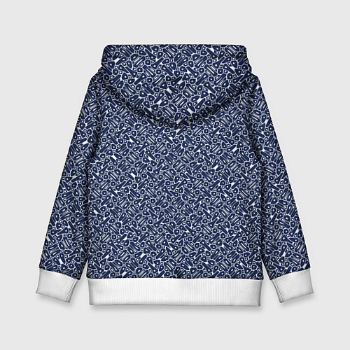 Детская толстовка Сине-белый паттерн узорчатый / 3D-Белый – фото 2