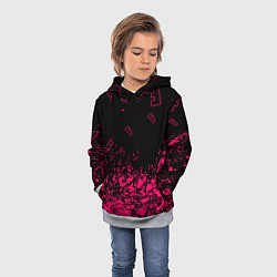 Толстовка-худи детская Fortnite розовый стиль геймер, цвет: 3D-меланж — фото 2
