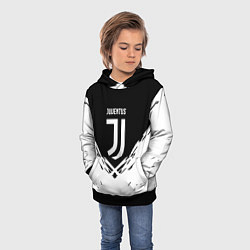 Толстовка-худи детская Juventus sport geometry fc club, цвет: 3D-черный — фото 2