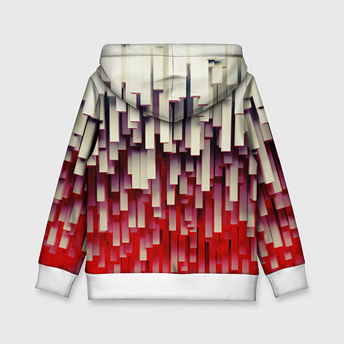 Детская толстовка Блоки-сталактиты с красной подсветкой / 3D-Белый – фото 2