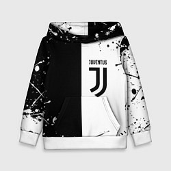 Толстовка-худи детская Juventus краски текстура спорт, цвет: 3D-белый