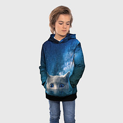 Толстовка-худи детская Космический кошак, цвет: 3D-черный — фото 2