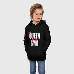 Толстовка-худи детская Queen of the gym - crown, цвет: 3D-черный — фото 2