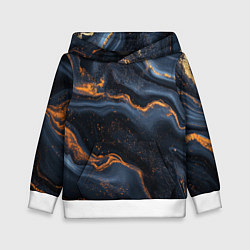 Толстовка-худи детская Лакшери текстура с узорами, цвет: 3D-белый