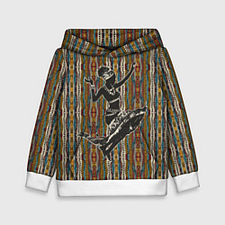 Толстовка-худи детская Девушка африканка в танце, цвет: 3D-белый