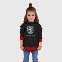 Толстовка-худи детская Dodge logo, цвет: 3D-красный — фото 2
