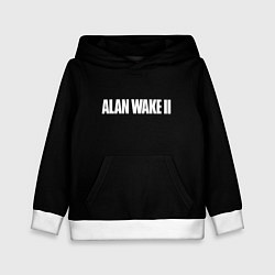 Толстовка-худи детская Alan Wake 2 logo game, цвет: 3D-белый