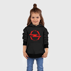 Толстовка-худи детская Opel red logo, цвет: 3D-черный — фото 2