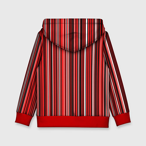 Детская толстовка Полосами тёмный красный / 3D-Красный – фото 2